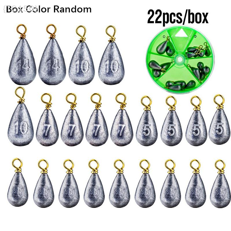 Fishing Rod Case - 【TG150】22Pcs/Box Fishing Bait Lead Sinkers -
