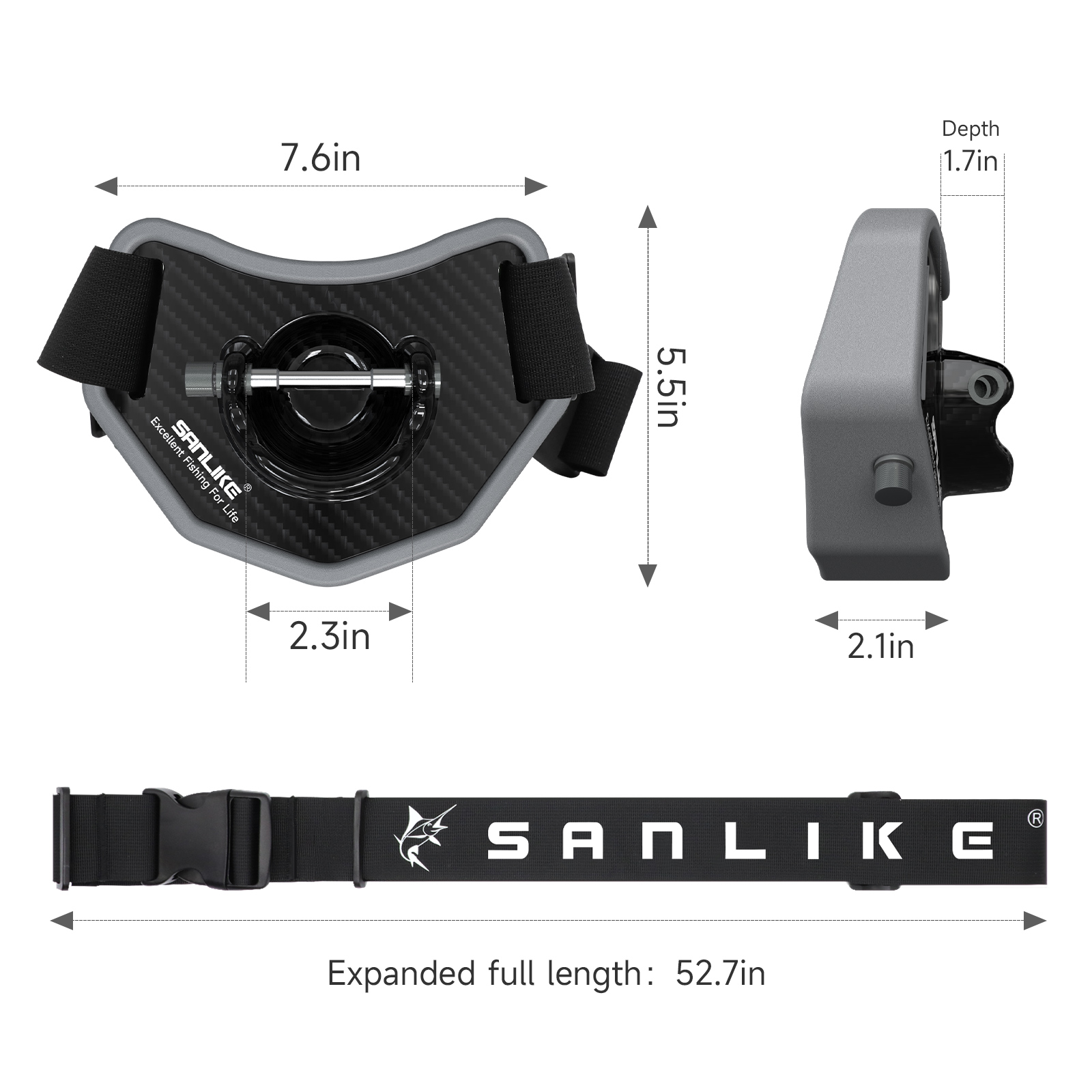 SANLIKE Fishing Fighting Belt  - Fishing Rod Carbon Fiber recensie en prijs