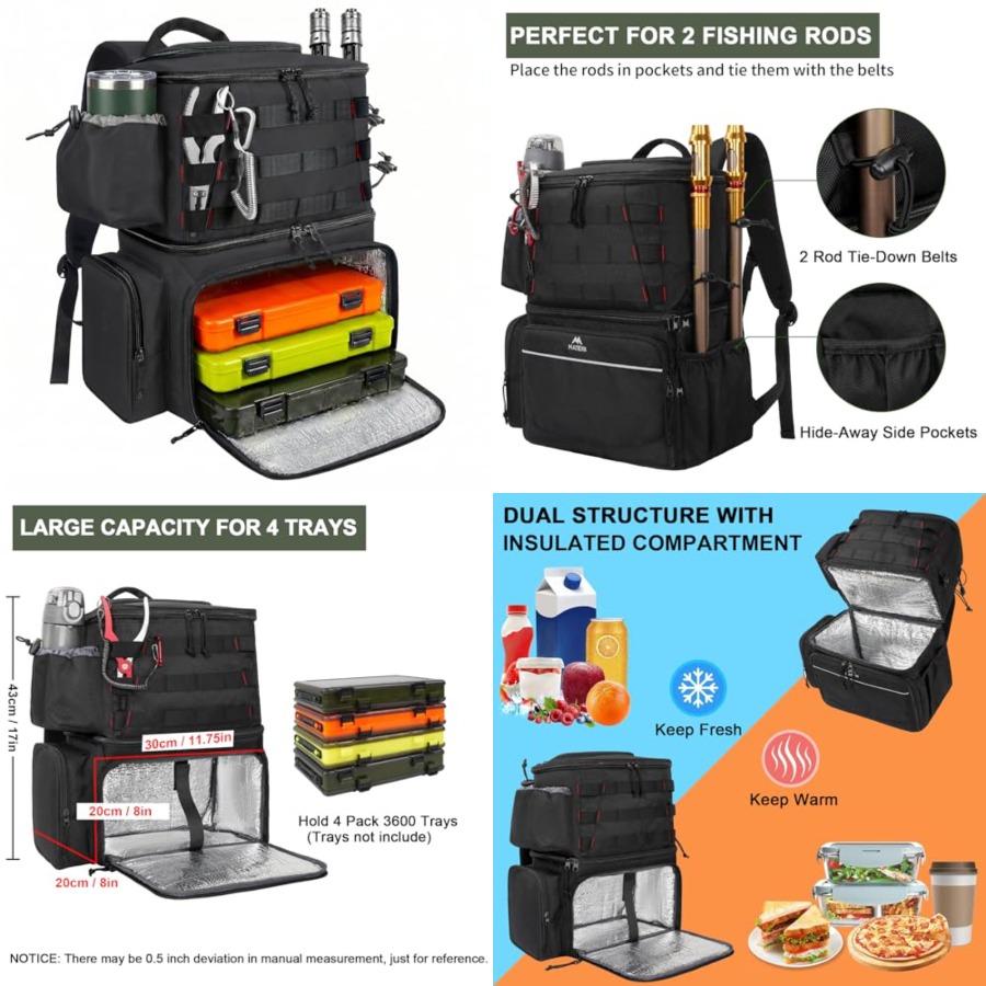 Fishing Backpack, Water Resist - Fishing Rod Holder recensie en prijs