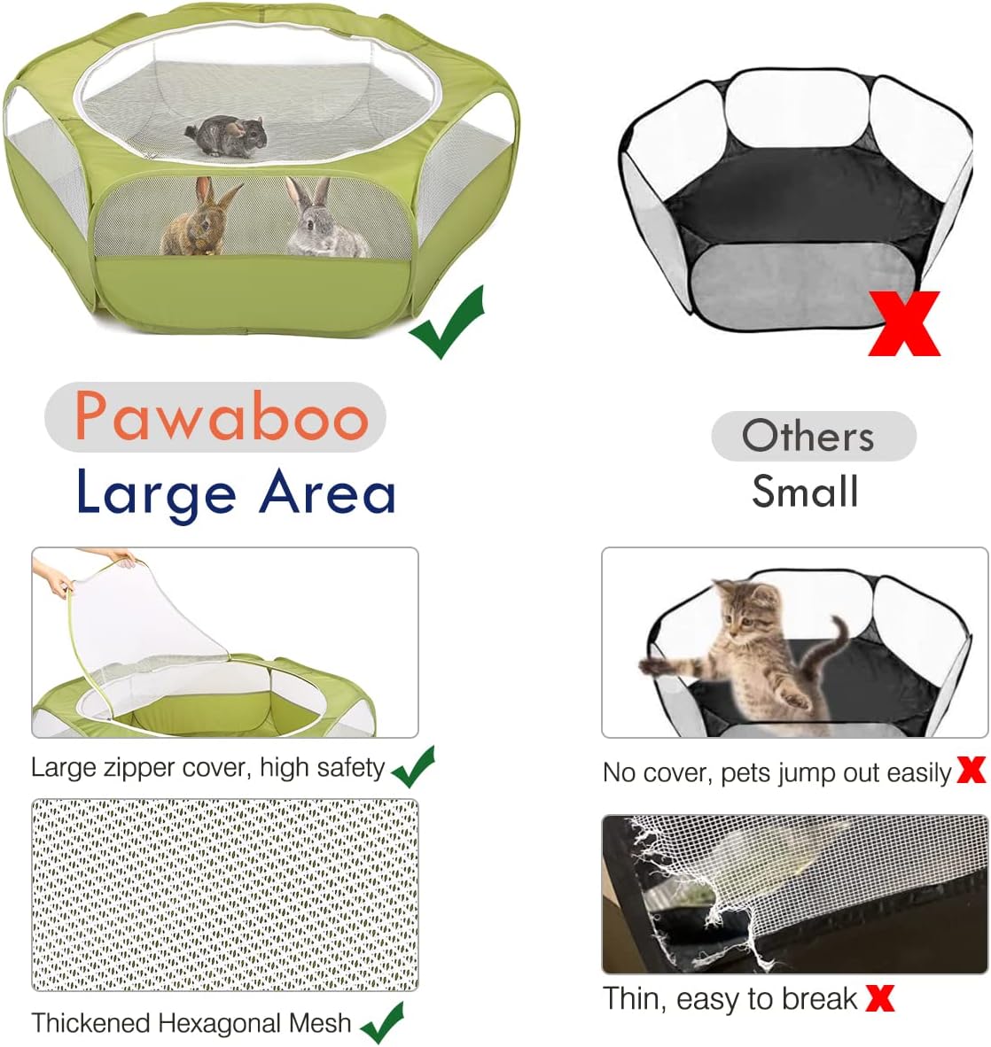 Pawaboo Small Animals Playpen  - Fishing Rod Travel recensie en prijs